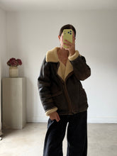 Load image into Gallery viewer, Vintage Sheepskin Aviator Jacket