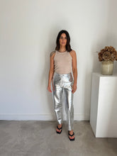 Load image into Gallery viewer, Jigsaw Leather Silver Trousers