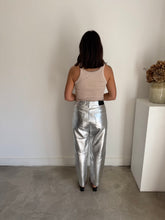 Load image into Gallery viewer, Jigsaw Leather Silver Trousers
