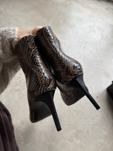 Load image into Gallery viewer, Ash Heeled Snakeskin Boots - UK 6