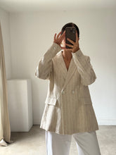 Load image into Gallery viewer, Mango Linen Pin Stripe Blazer NEW
