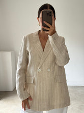 Load image into Gallery viewer, Mango Linen Pin Stripe Blazer NEW

