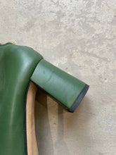 Load image into Gallery viewer, Dear Frances Heeled Leather Green Boots - UK 3
