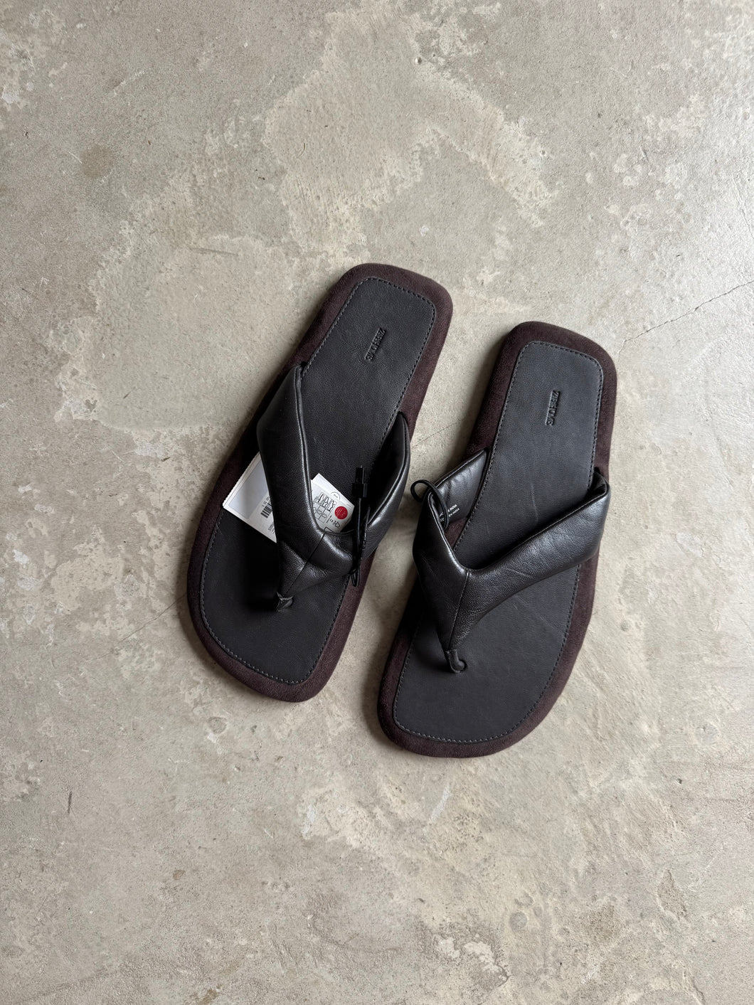 Zara Leather Flip Flops - UK 6