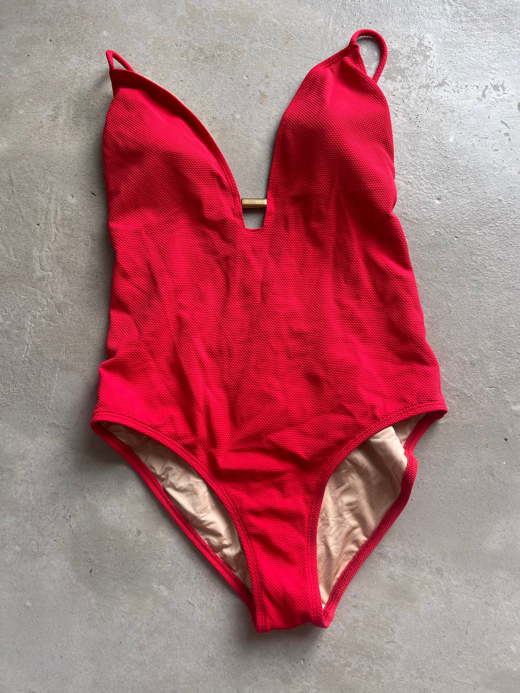 Red Backless Swimsuit