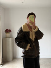 Load image into Gallery viewer, Vintage Sheepskin Aviator Jacket
