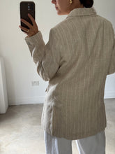 Load image into Gallery viewer, Mango Linen Pin Stripe Blazer NEW
