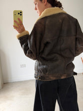 Load image into Gallery viewer, Vintage Sheepskin Aviator Jacket
