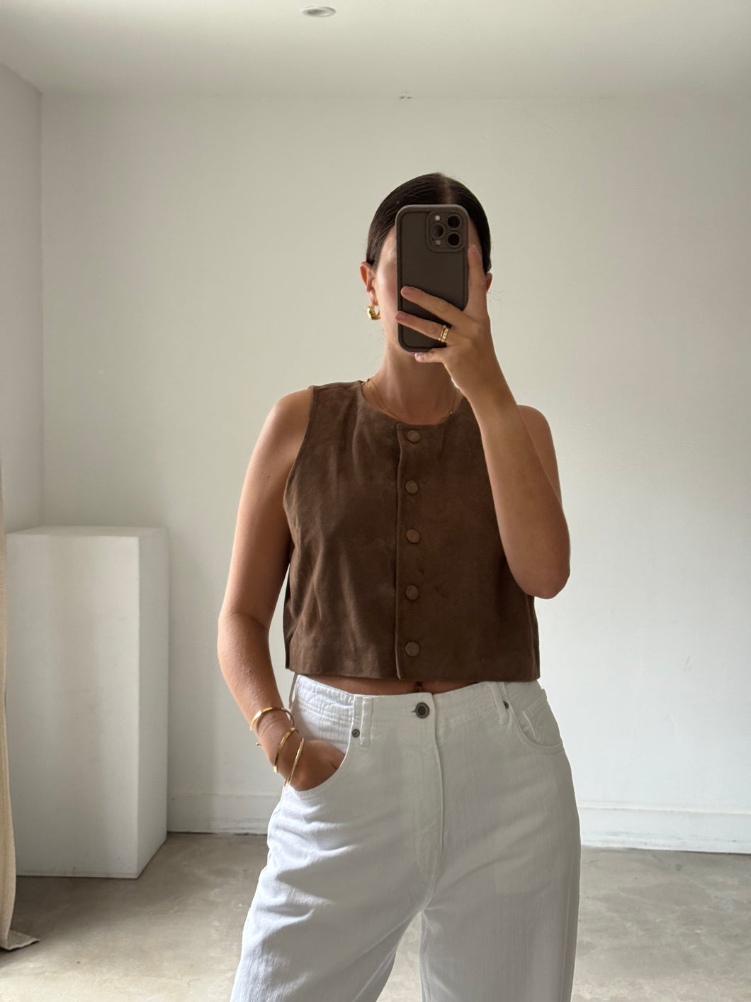 Sezane Suede Waistcoat NEW