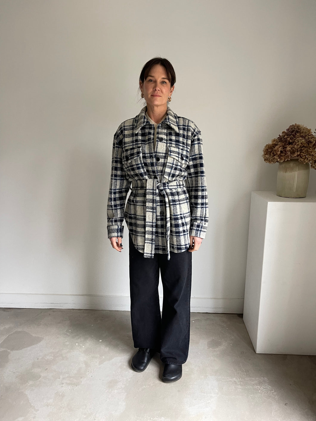Arket Checked Wool Blend Jacket