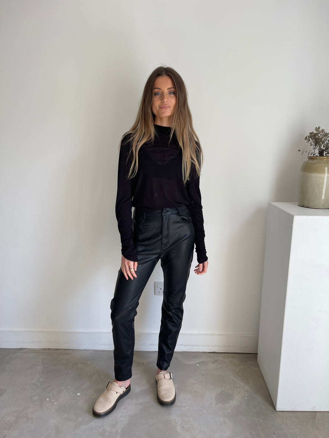 Pull & Bear Faux Leather Trousers