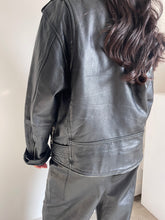 Load image into Gallery viewer, Vintage Real Leather Biker Jacket
