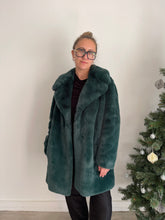Load image into Gallery viewer, Diane Von Furstenberg Fur Green Coat
