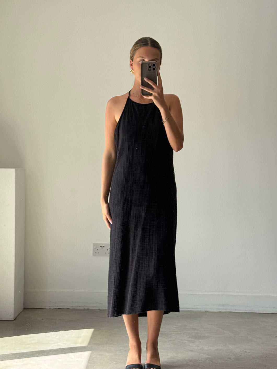 Zara Muslin Halter Neck Dress