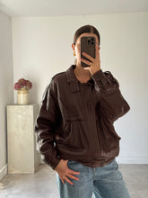 Load image into Gallery viewer, Vintage Leather Bomber Jacket

