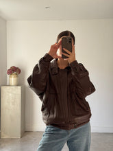 Load image into Gallery viewer, Vintage Leather Bomber Jacket

