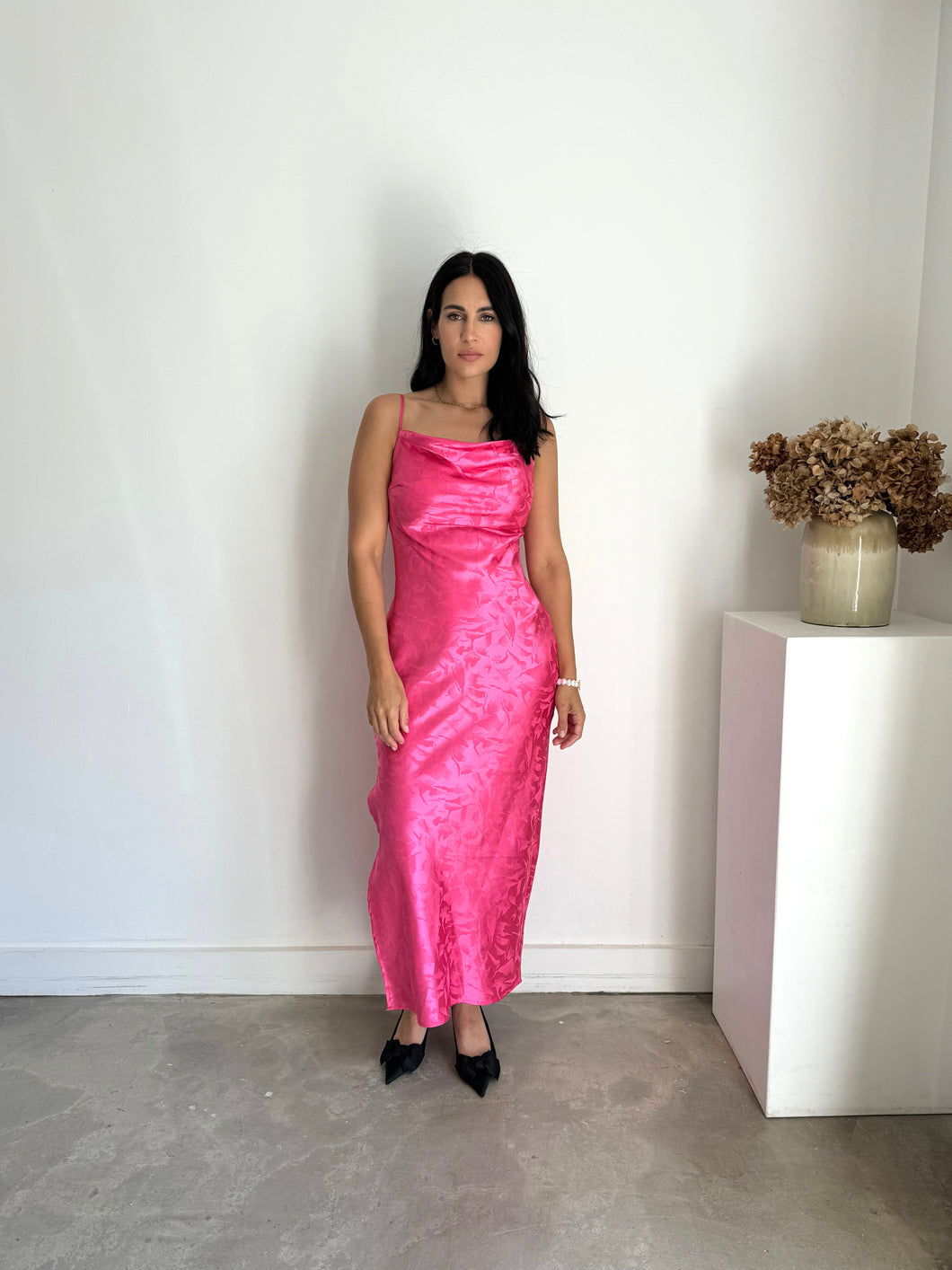 Pink Satin Dress