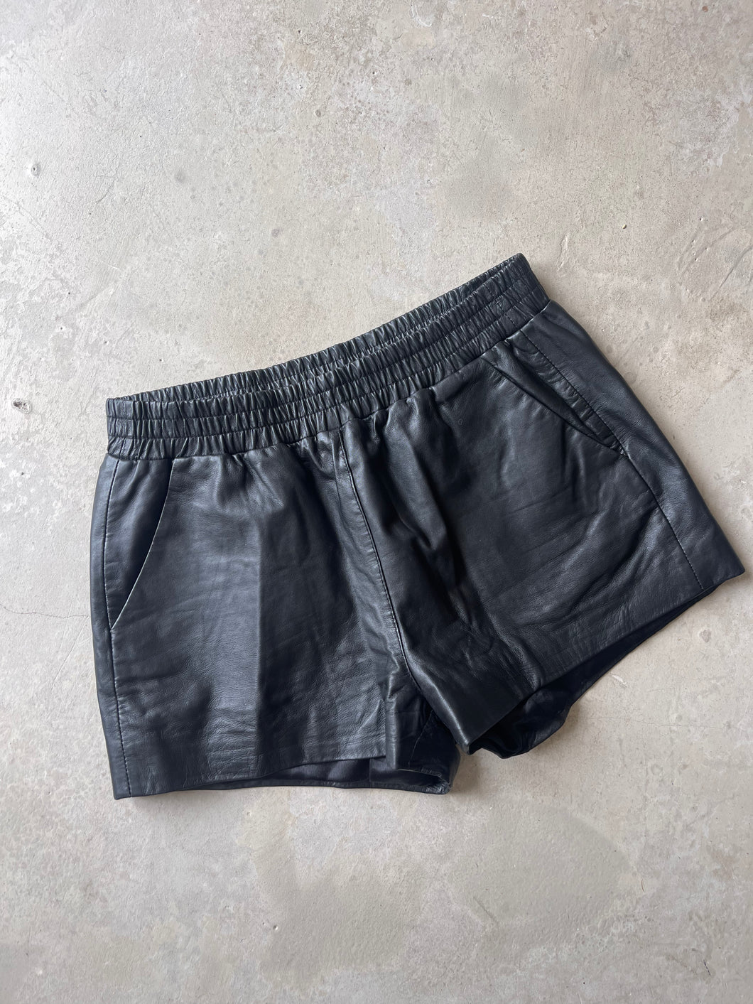 Topshop Real Leather Shorts