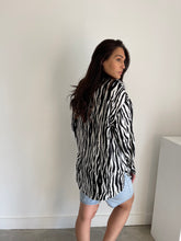 Load image into Gallery viewer, Zebra Print Satin Shirt
