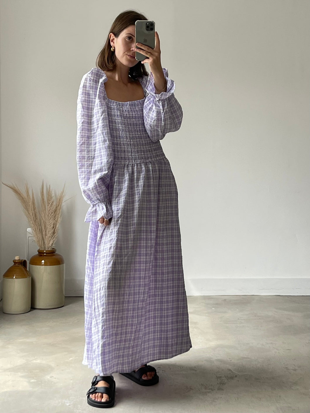 Checked Lilac Dress