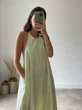 Load image into Gallery viewer, Zara Lime Halter Neck Dress
